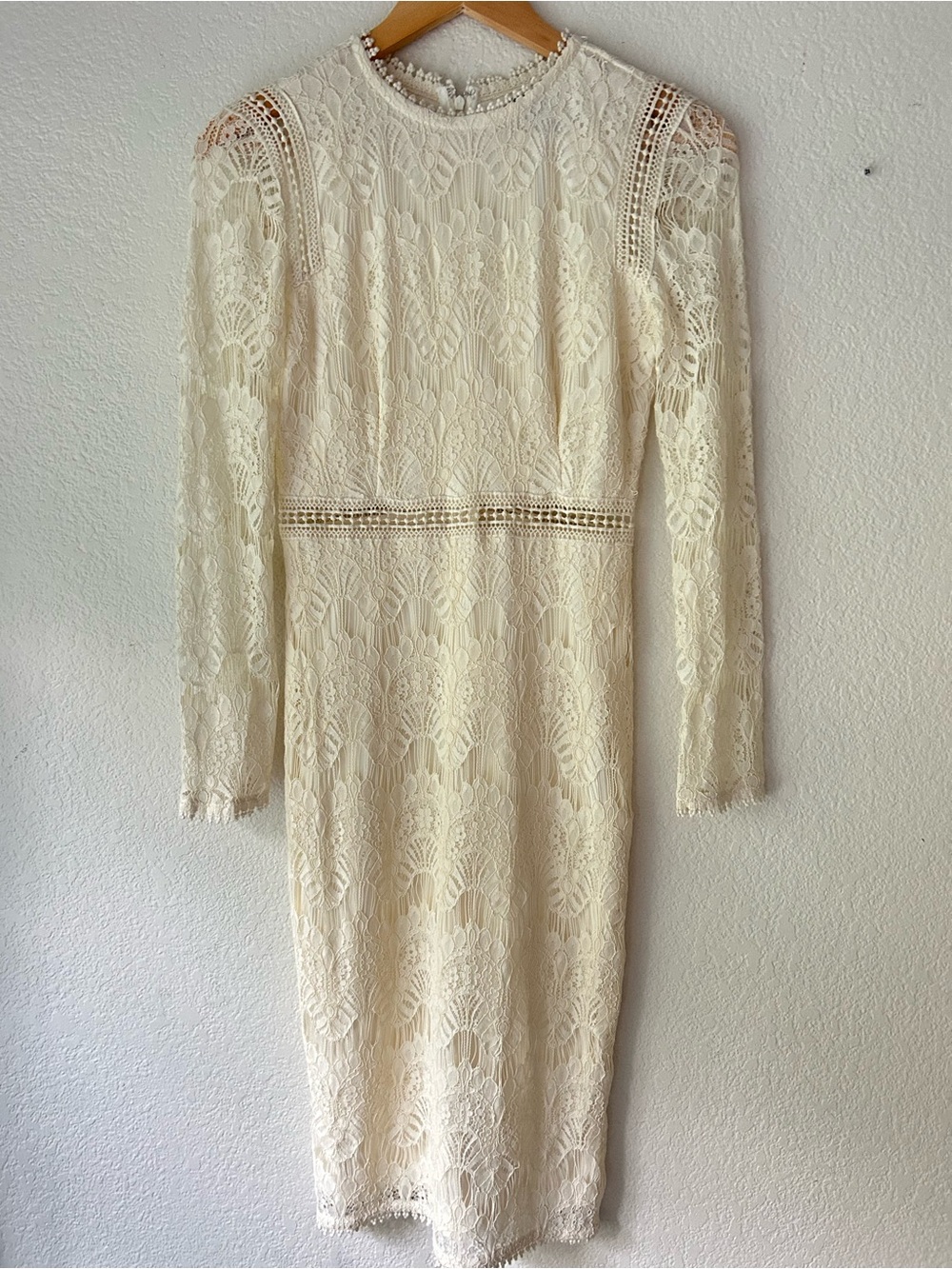 Love By Design Ivory Lace Long Sleeve Sheath Dress Courthouse Wedding